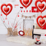Balon Folie Figurina Inima, Rosu, 100 cm, Ropet - imagine 2