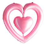 Balon Folie Figurina Inima, Roz, 100 cm, Ropet