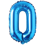Balon Folie Cifra 0, Albastru, 80 cm, Ropet