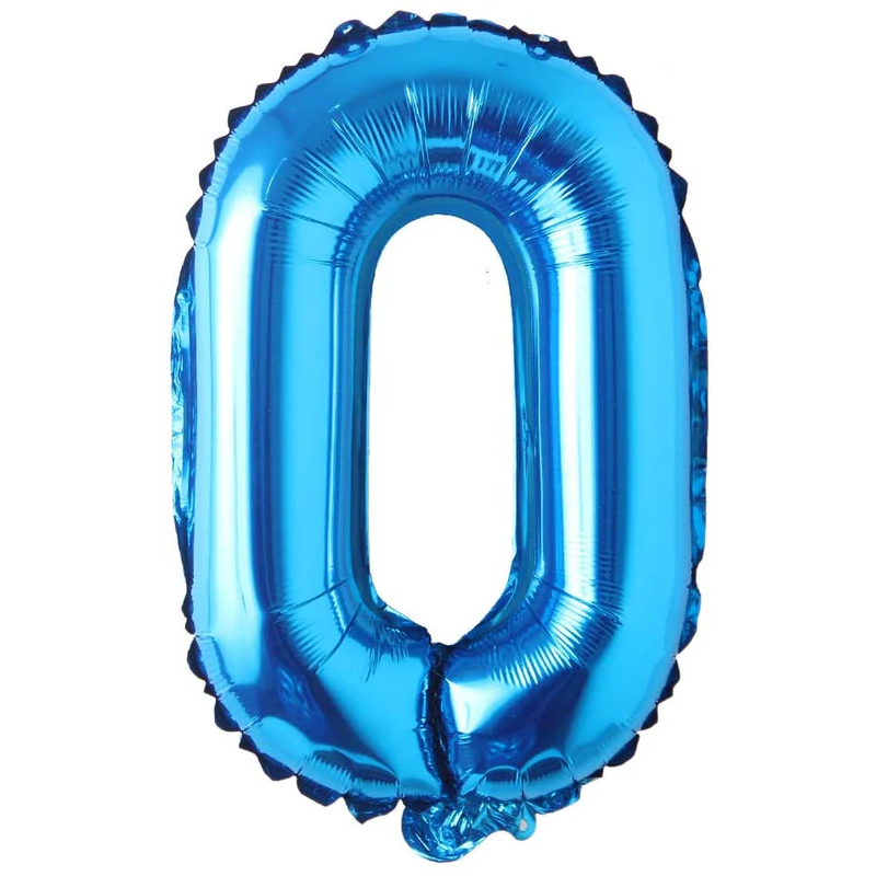 Balon din folie metalizata Balon Folie Cifra 0, Albastru, 80 cm, Ropet - imagine 1