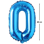 Balon Folie Cifra 0, Albastru, 80 cm, Ropet - imagine 2