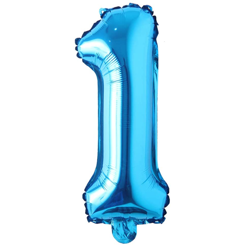 Balon din folie metalizata Balon Folie Cifra 1, Albastru, 80 cm, Ropet - imagine 1