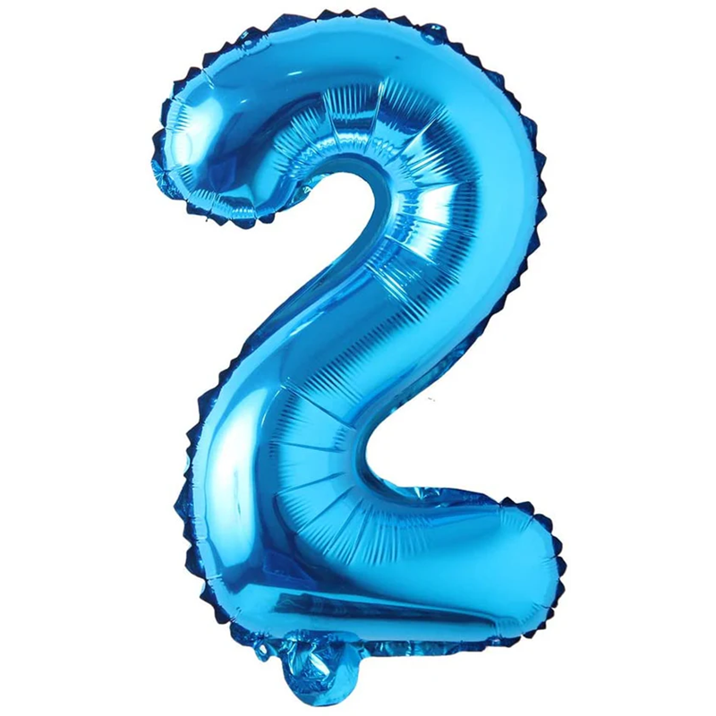Balon din folie metalizata Balon Folie Cifra 2, Albastru, 80 cm, Ropet - imagine 1
