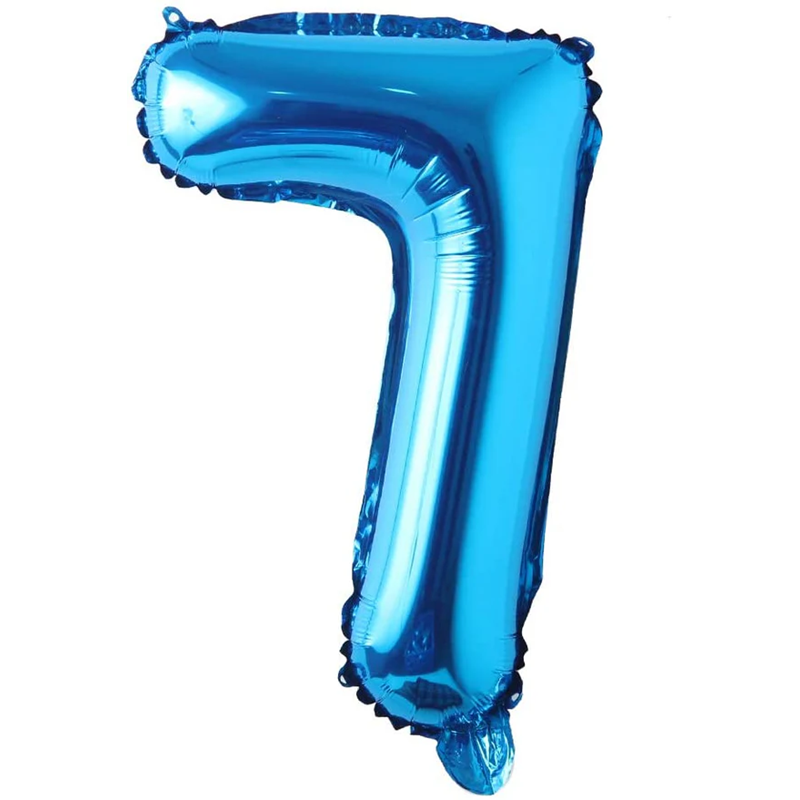 Balon din folie metalizata Balon Folie Cifra 7, Albastru, 80 cm, Ropet - imagine 1