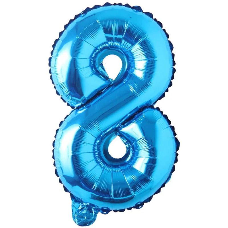 Balon din folie metalizata Balon Folie Cifra 8, Albastru, 80 cm, Ropet - imagine 1
