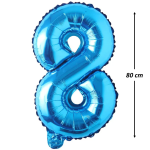 Balon Folie Cifra 8, Albastru, 80 cm, Ropet - imagine 2