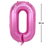 Balon Folie Cifra 0, Roz, 80 cm, Ropet - imagine 2