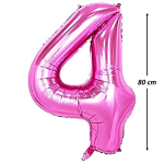 Balon Folie Cifra 4, Roz, 80 cm, Ropet - imagine 2