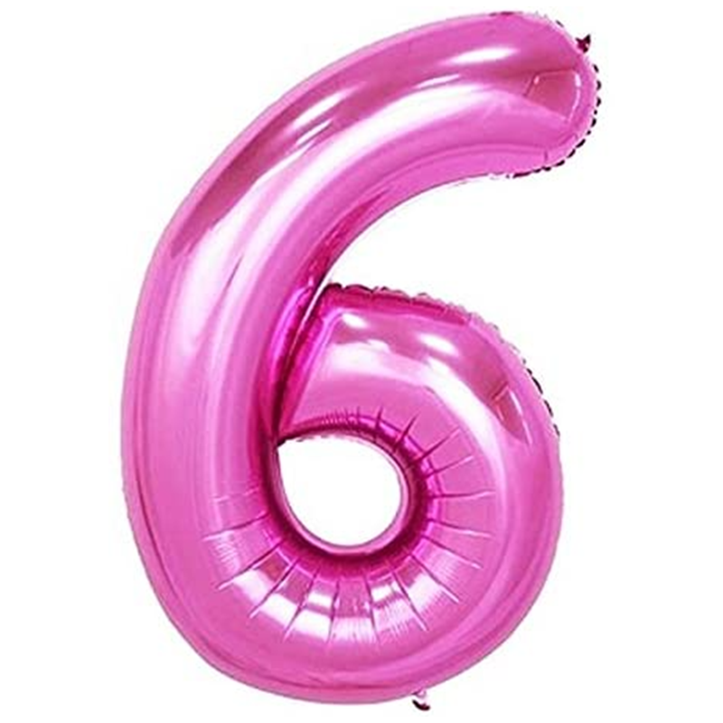 Balon din folie metalizata Balon Folie Cifra 6, Roz, 80 cm, Ropet - imagine 1