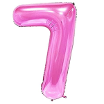 Balon Folie Cifra 7, Roz, 80 cm, Ropet