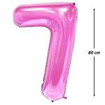 Balon Folie Cifra 7, Roz, 80 cm, Ropet - imagine 2