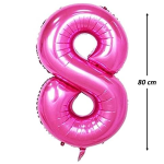 Balon Folie Cifra 8, Roz, 80 cm, Ropet - imagine 2