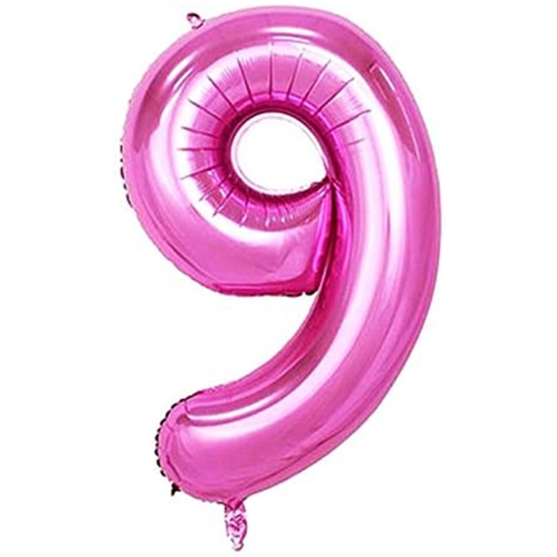 Balon din folie metalizata Balon Folie Cifra 9, Roz, 80 cm, Ropet - imagine 1
