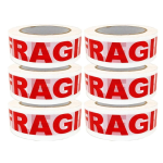 Set 6 Role Banda Adeziva Tip Scotch FRAGILE, 48 mm x 100 m, Ropet