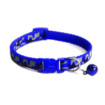 Zgarda ajustabila cu clopotel pentru caini si pisici, 18-32cm/1cm, Reglabil, Albastru, Ropet