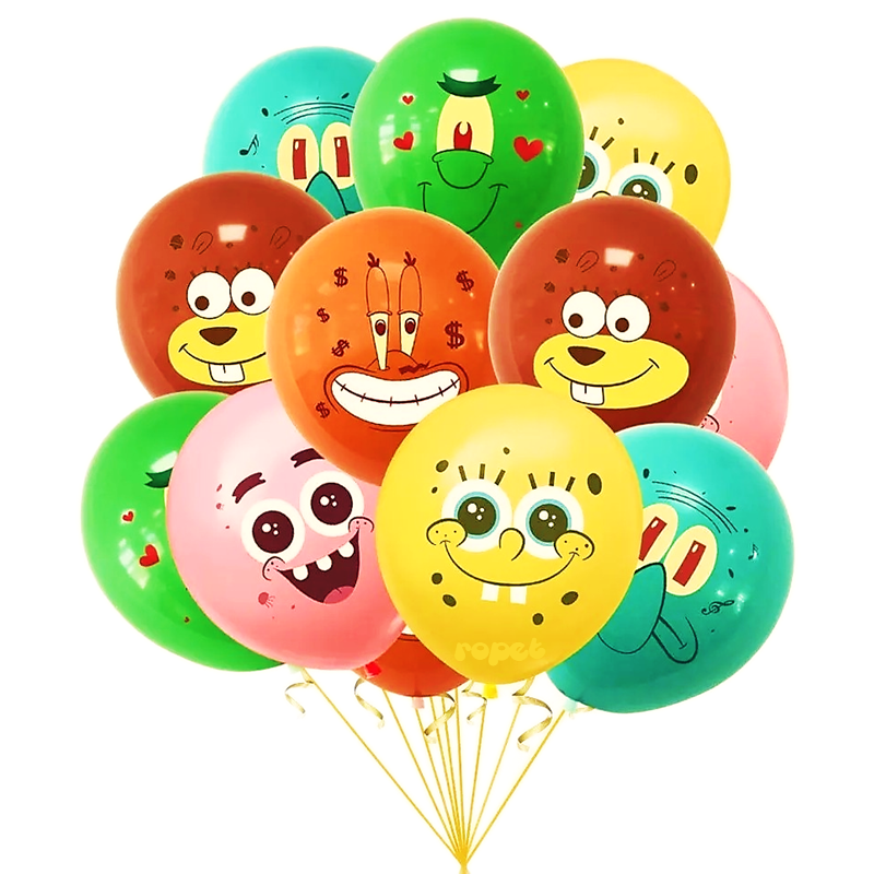 baloane latex SpongeBob 1 Set 12 Baloane Latex SpongeBob, 30 cm, Ropet - imagine 1