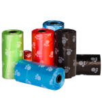 Saci igienici pentru catei/pisici, 90 BUC, pungi de gunoi, ROPET®, 6 role, 15 buc/rola, multicolor