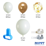 Set Baloane Pentru Arcada, 103 Bucati, Auriu Si Alb, Ropet - imagine 2