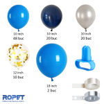 Set Baloane Pentru Arcada, 103 Bucati, Albastru Si Argintiu, Ropet - imagine 2