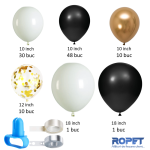 Set Baloane Pentru Arcada, 103 Bucati, Negru, Alb Si Auriu, Ropet - imagine 2