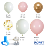 Set Baloane Pentru Arcada, 103 Bucati, Roz, Alb Si Auriu, Ropet - imagine 2