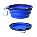 Bol Silicon Pliabil pentru Apa Animale de Companie Caini si Pisici, Tip Castron Portabil, 0.45L, Ropet, Albastru