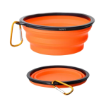 Bol pliabil din silicon pentru caine/ pisica utilizat pentru apa / hrana, 0.45L, Portocaliu