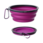 Bol Silicon Pliabil pentru Apa Animale de Companie Caini si Pisici, Tip Castron Portabil, 0.45L, Ropet, Roz