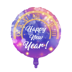 Balon Folie Happy New Year, Mov, 45 cm, Pentru Revelion, Ropet