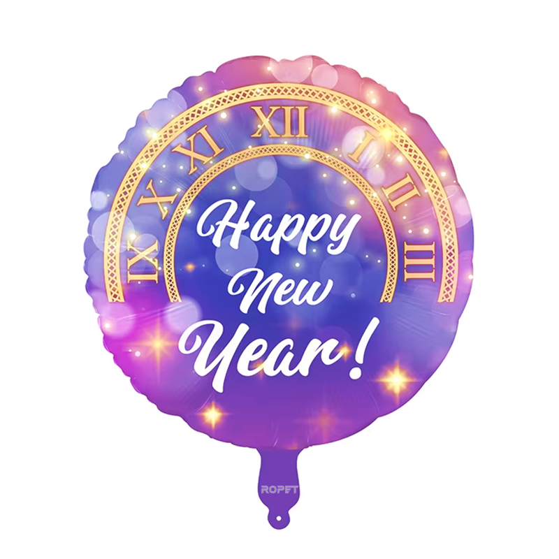 balon_happy_new_year_mov_1 Balon Folie Happy New Year, Mov, 45 cm, Pentru Revelion, Ropet - imagine 1