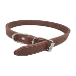 Zgarda pentru caine din piele naturala, dublata, 45cm x 20mm, Maro, Ropet