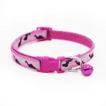 Zgarda ajustabila cu clopotel pentru caini si pisici, 18-32cm/1cm, Reglabil, Roz, Ropet