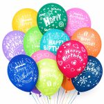 Set 10 Baloane Latex Happy Birthday, 30 cm, Ropet - imagine 2