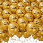 Set 100 Baloane Latex Auriu La Multi Ani, 30 cm, Ropet - imagine 2