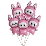 Set 5 Baloane Folie Labubu, Roz, 30 cm, Ropet