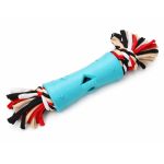 Jucarie pentru caine, os din cauciuc cu sfoara, 25cm, Albastru, Ropet