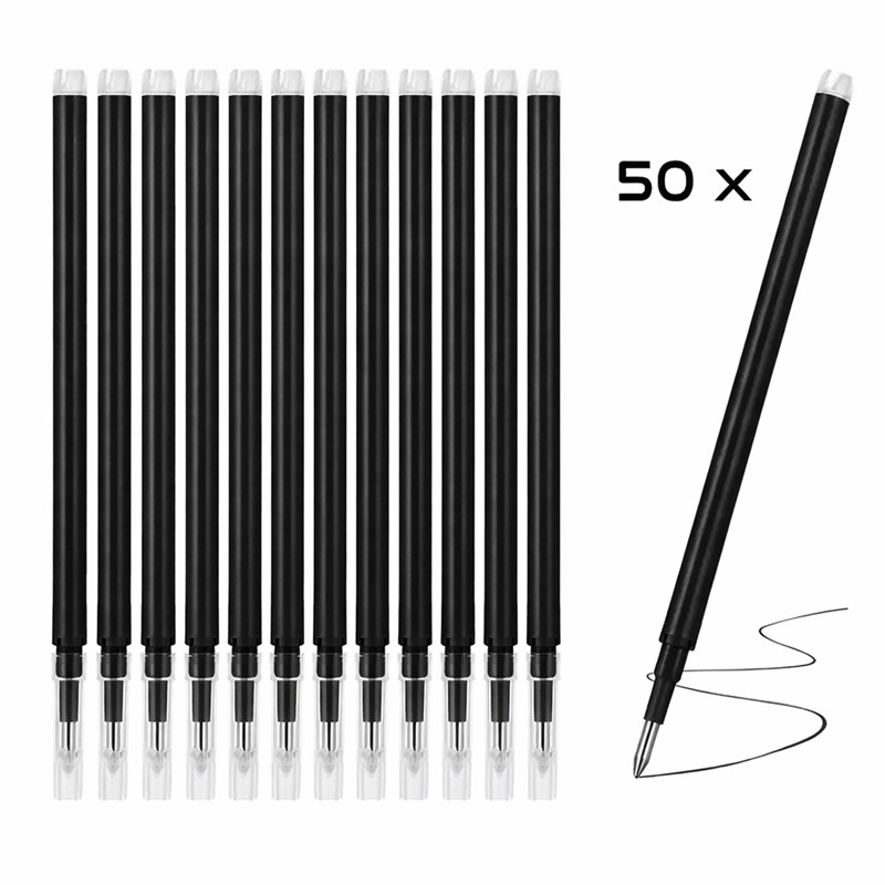Set 50 Rezerve Roller Compatibile Pilot Frixion Set 50 Rezerve Roller Compatibile Pilot Frixion, 0.7 mm, Negru, Ropet - imagine 1
