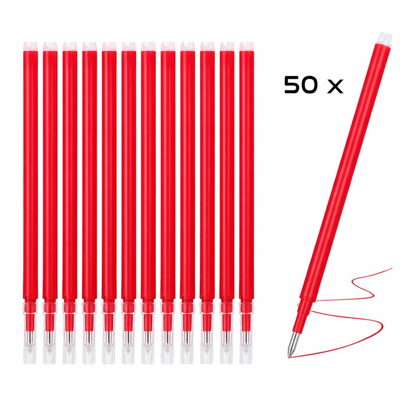 Set 50 Rezerve Roller Compatibile Pilot Frixion Set 50 Rezerve Roller Compatibile Pilot Frixion, 0.7 mm, Rosu, Ropet - imagine 1