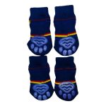 Sosete Ropet Antiderapante Pentru Caini, 4 buc, Galben/Negru, Marimea L - imagine 2