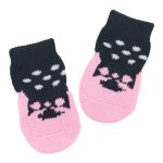 Sosete Ropet Antiderapante Pentru Caini, 4 buc, Roz/Negru, Marimea S - imagine 2
