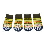 Sosete Ropet Antiderapante Pentru Caini, 4 buc, Galben/Gri, Marimea L - imagine 2
