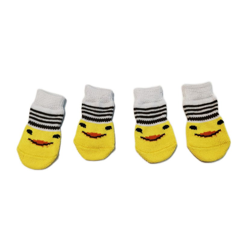 Sosete Ropet Antiderapante Pentru Caini Sosete Ropet Antiderapante Pentru Caini, 4 buc, Galben, Marimea M - imagine 1