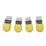 Sosete Ropet Antiderapante Pentru Caini, 4 buc, Galben, Marimea M - imagine 2