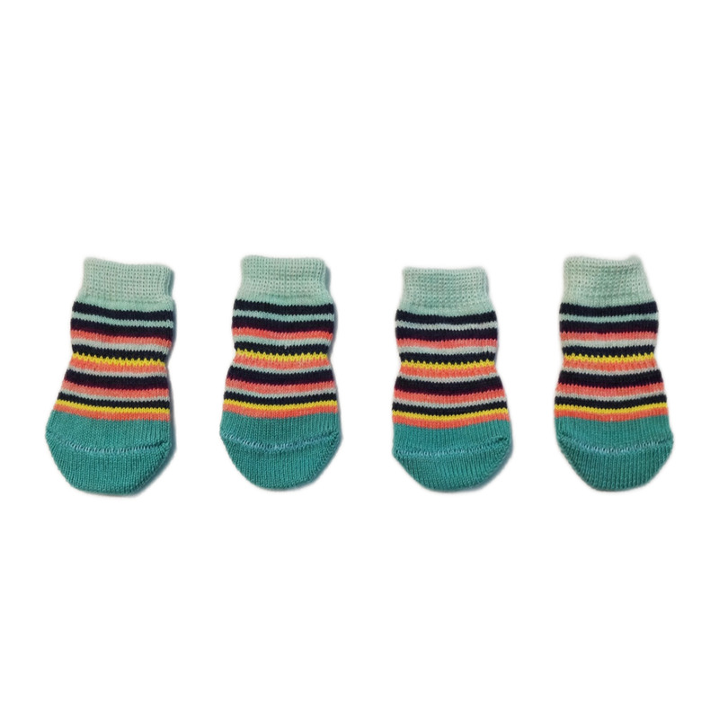 Sosete Ropet Antiderapante Pentru Caini Sosete Ropet Antiderapante Pentru Caini, 4 buc, Verde, Marimea M - imagine 1