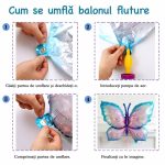 Set Baloane și Decorațiuni cu Fluturi, 148 Piese, Culori Pastel Macaron, Ropet - imagine 4
