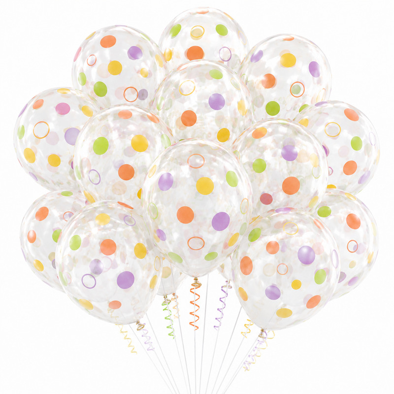 Baloane_transparente_buline_1 Set 100 Baloane Transparente Cu Buline, 30 cm, Ropet - imagine 1
