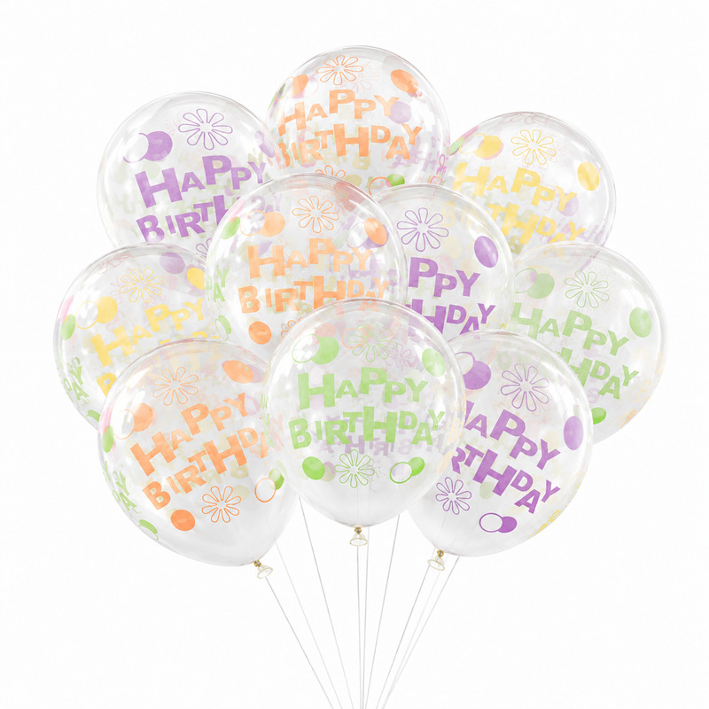 Baloane_transparente_happy_birthday_1 Set 10 Baloane Latex Transparente Happy Birthday, 30 cm, Ropet - imagine 1