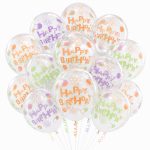 Set 100 Baloane Latex Transparente Happy Birthday, 30 cm, Ropet