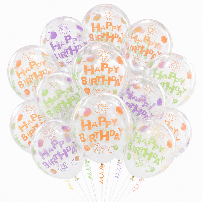 Baloane_transparente_happy_birthday_3 Set 100 Baloane Latex Transparente Happy Birthday, 30 cm, Ropet - imagine 1