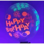 Set 10 Baloane Latex Transparente Happy Birthday, 30 cm, Ropet - imagine 3